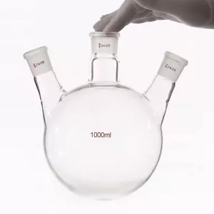 Flacone laboratorio di chimica del vetro 50 ml-1000 ml vetreria fondo rotondo 14#-29# - Foto 1 di 4