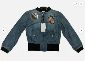 Hudson Kids! Girls' 2pc Moto Jacket & Top Set, (BLUE/ ROSE, LARGE) NWT - Picture 1 of 3
