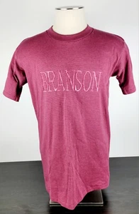 Vintage Tennessee River Red Striped Single Stitch T Shirt Branson Size Medium - Picture 1 of 5