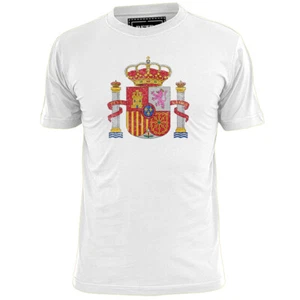 Para Hombre España Escudo de Armas Camiseta Bandera Madrid Fútbol - Imagen 1 de 2