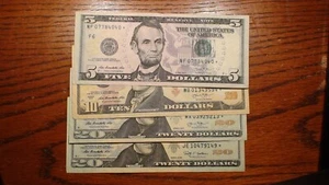 FOUR RECENT PRINT *STAR* NOTES $5.00 (1) $10.00 (1) & $20.00 (2) BILLS! - Picture 1 of 4