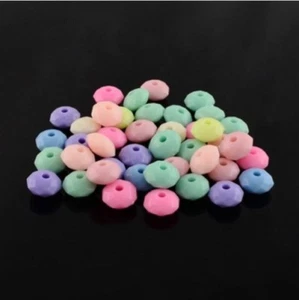 🎀 SALE 🎀 500 Opaque Pastel Nursery Mix Flat Round Faceted 6mm Spacer Beads - Picture 1 of 1