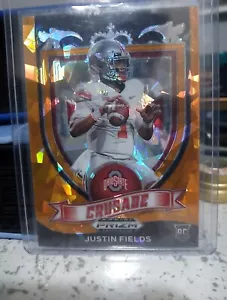 Selecciones del draft Panini Prizm 2021 - Crusade Orange Ice Prizm #163 Justin Fields (RC) - Imagen 1 de 5