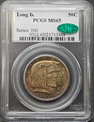 1936 Long Island Half Dollar, PCGS MS65 CAC, Beautiful Strike! - Image 1 of 2