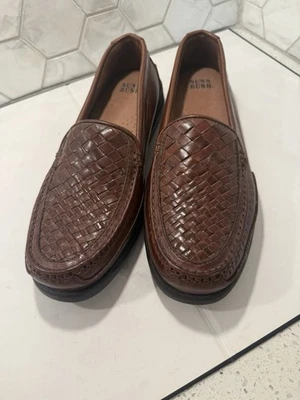 Mocasines de cuero trenzado para hombre Nunn Bush marrón tejido talla 11 apenas usados Foto 1 de 4