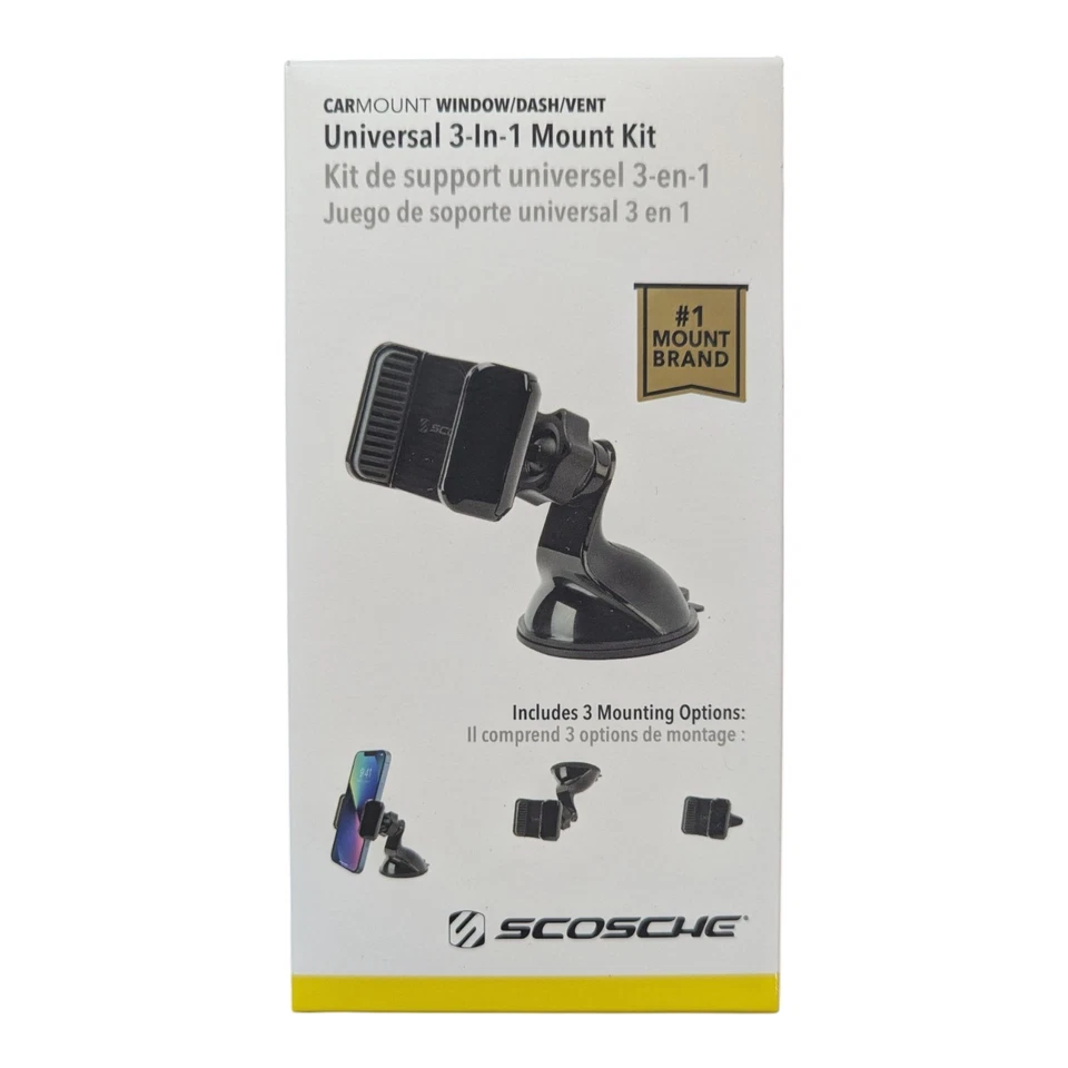 V5-N Scosche CarMount Universal 3-in-1 Window/Dashboard/Vent Mount Kit - Image 1 of 1