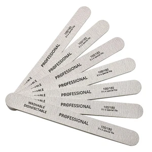 100pz Lima Unghie 100/180 Legno Levigatura Tampone Blocco Pedicure Manicure Gel UV - Foto 1 di 10