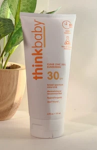 thinkbaby Crema Solare SPF 30 Zinco Trasparente 20% - 6 Fl Oz SIGILLATA NUOVA Spedizione Gratuita - Foto 1 di 5