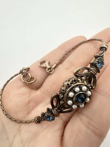 Mia Fiore Italy Dyadema Bronze Chain Floral Bracelet 7” - Picture 1 of 6