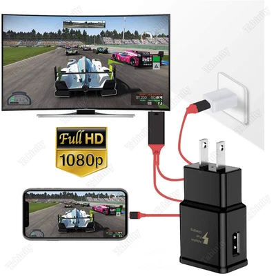 For iPhone iPad 1080P HDMI Mirroring AV Cable Phone to TV HDTV Adapter Sync Cord - Image 1 of 4