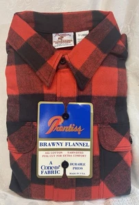 PRENTISS  Brawny Flannel Shirt  MEN'S EXTRA LARGE  XL, RED and BLACK PLAID CHECK - Picture 1 of 4