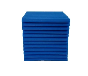 12 piezas de espuma acústica de 12""x12""x1"" azulejos de panel azul pared grabación estudio a prueba de sonido - Imagen 1 de 5
