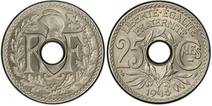 Essai Piefort 25 Centimes Lindauer 1914 PCGS SP66 Gem-77.EP - MA - Imagen 1 de 2
