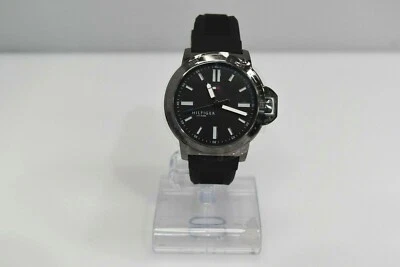 New Tommy Hilfiger Black Rubber Gunmetal 1791587 $125 Watch - Image 1 of 4