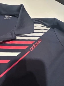 ADIDAS Adizero Short Sleeve Lightweight Golf Polo Shirt Navy Blue Size Large - Picture 1 of 8