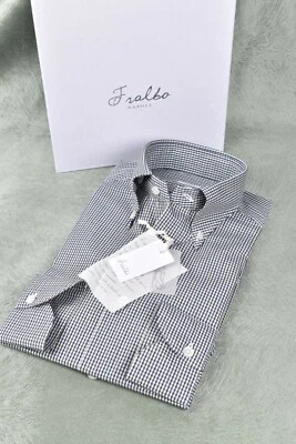 NUOVA camicia Fralbo Napoli fatta a mano in cotone 39 US 15,5 multicolore ves... - Immagine 1 di 4