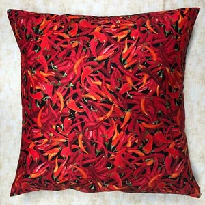Red Hot Chili Chilli Pepper Cushion Cover Case fits 18 x 18" Cotton - Picture 1 of 2