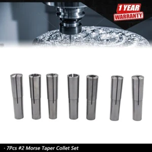 #2 Morse Taper Collet 7 Pc Set 1/8 - 1/2 2MT MT2 3/16 1/4 3/8 Round Chuck - Picture 1 of 6