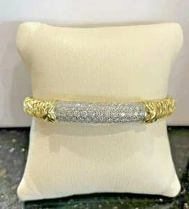 18kt Yellow and White Gold Diamond Bracelet Italian Made 1.99 cts.tw GORGEOUS - Picture 1 of 10