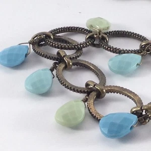 Choker-style Necklace with teardrop dangle charm accents - Picture 1 of 4