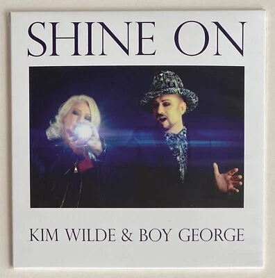 KIM WILDE / BOY GEORGE * SHINE ON * UK LIMITED 7" BLUE VINYL * 1000 ONLY * OOP! - Image 1 of 3