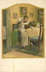 Pc Cpa Artist Signed Pauli Ebner Couple In The Kitchen  B24866