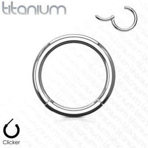 Implant Grade TITANIUM - Hinged Segment Ring Hoop Earring Lip 6mm 8mm 10mm 12mm - Picture 1 of 2
