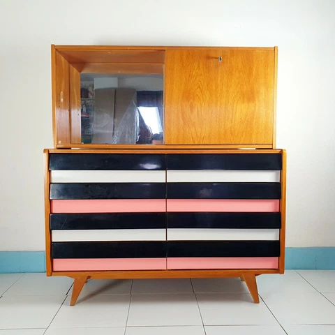 Jiri Jiroutek bar cabinet with drawers U-453 by Interier Praha Cover