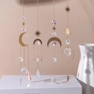 Full Moon Sun Crystal Light Catcher Diy Suncatcher Prism Rainbow Maker Hangin Y3 - Picture 1 of 22