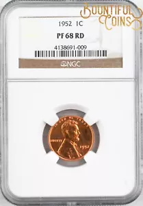 1952 NGC PF 68 RD Lincoln Wheat Cent 1c Proof 68 PR Red One Penny Registry (T6) - Picture 1 of 4