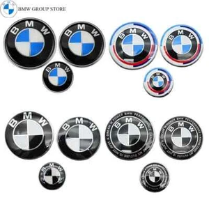 3Pcs 45MM 74/ 82MM Steering Wheel Car Front Hood Badge Rear Trunk Emblem For BMW - Picture 1 of 31