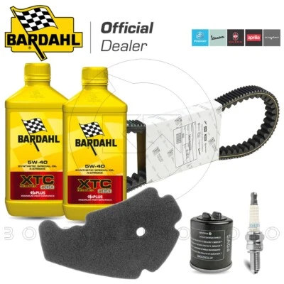 TAGLIANDO CINGHIA 2L OLIO BARDAHL 5W40 ORIGINALE PIAGGIO BEVERLY IE EURO4 300