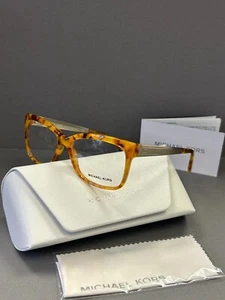 MICHAEL KORS MK 4064 PALOMA III 3734 WOMENS EYEGLASSES AMBER TORTOISE New + Case - Picture 1 of 10