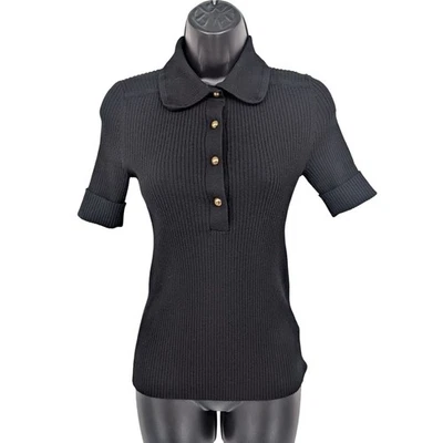 Y2K Banana Republic Knit Polo Sweater Size S Merino Wool Ribbed Office Timeless - Image 1 of 4