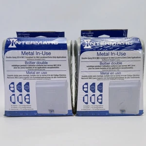 (2) Intermatic WP1030MXD 3-1/8" Metal In-Use Waterproof Receptacle Double Gang - Picture 1 of 8