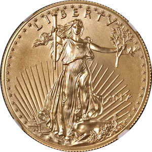 2017 Gold American Eagle $50 NGC MS70 First Day Issue - Elizabeth Jones Signed - Picture 1 of 4