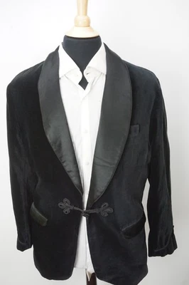 Polo by Ralph Lauren Frog Toggle Shawl Black Cotton Velour Formal Jacket Sz L - Image 1 of 4