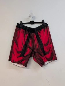 Just Saiyan Encounter Low Cut Flame Print Men's Shorts XXL Red & Black - Picture 1 of 8