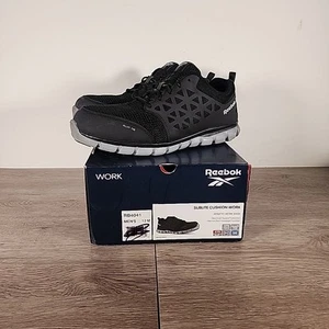 Reebok Men's Sublite Cushion Alloy Toe RB4041  Black Athletic Shoes SIZE 12 M - Picture 1 of 12
