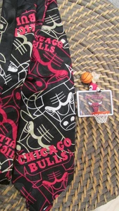 Lot 2 Chicago Bulls Silk NBA Men's Tie + Hallmark Christmas Shoot Hoops Ornament - Picture 1 of 4