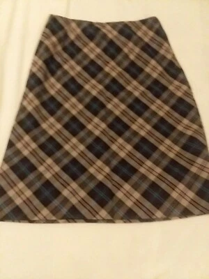 NWOT Womens Fashion Bug A-line Skirt Sz 8 Brown Plaid - Image 1 of 3