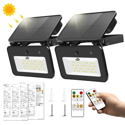 1000lm LED Solar Wall Lights PIR Motion Sensor Outdoor Garden Yard Flood Lights - Image 1 of 4