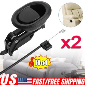 2PC Sofa Recliner Release Pull Handle Replacement Chair Couch Cable Lever Switch - Picture 1 of 18