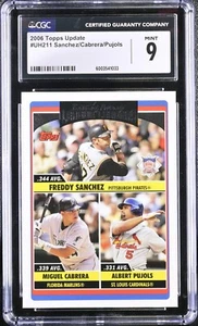 2006 Topps Update GOLD Miguel Cabrera Albert Pujols UH211 CGC 9 MINT - Picture 1 of 2
