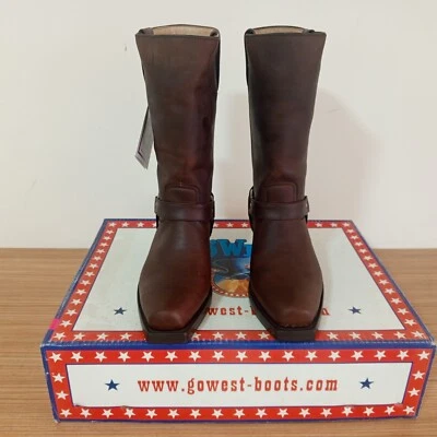 GO WEST BOOTS SUDISTE BROWN SIZE 8 - Photo 1/4
