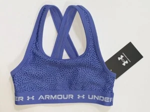 NWT Under Armour Crossback Printed Girl's Small Baja Blue Sports Bra - Picture 1 of 2