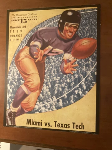 1939 Vintage Miami Football Poster Great For Framing Cover