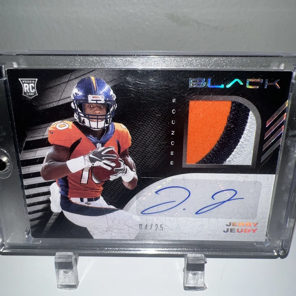 2020 Panini Black, RPA Signature Materials Silver #RSM-JJE Jerry Jeudy /25  - Image 1 of 2