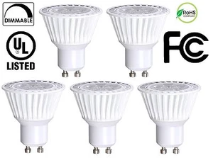 5 Pack Bioluz LED GU10 LED Dimmable 50W Equivalent Uses 6.5W 120v 3000K UL - Picture 1 of 6