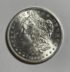 1890-S Morgan dollar (#16677) BU+ lite obv dark areas issues. - Picture 1 of 2